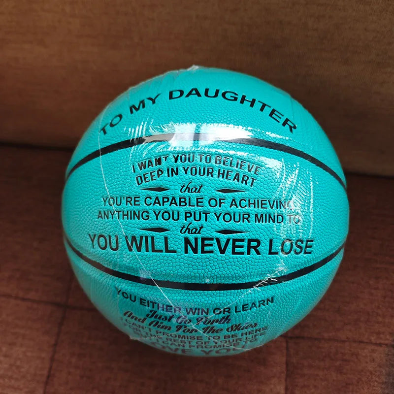 Engraved Basketball for Son/Daughter/Grandson/Granddaughter (Blue)
