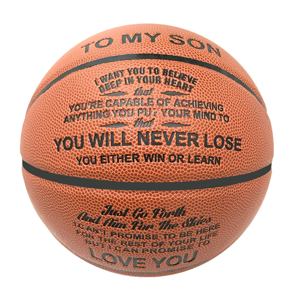 Engraved Basketball for Son/Grandson (Brown)