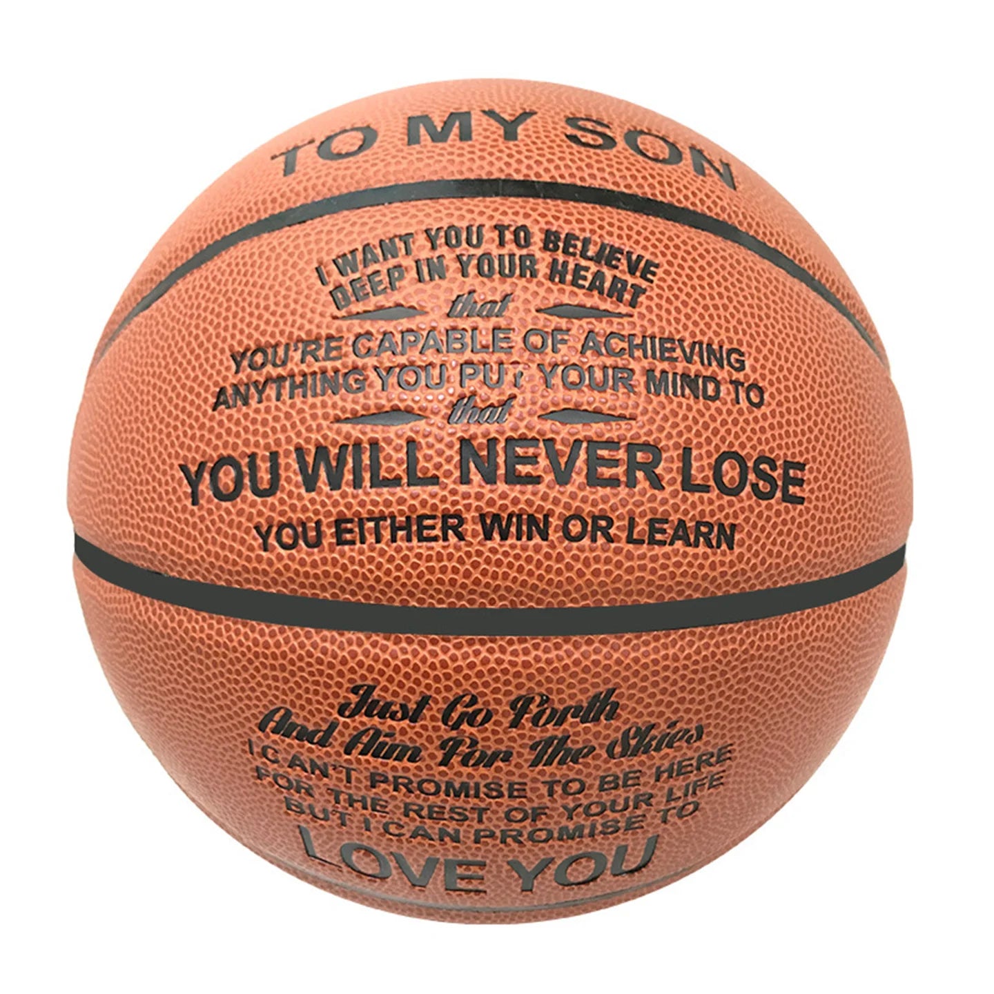 Engraved Basketball for Son/Grandson (Brown)