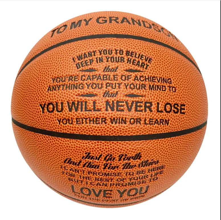 Engraved Basketball for Son/Grandson (Brown)