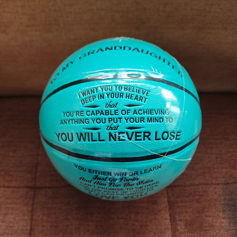 Engraved Basketball for Son/Daughter/Grandson/Granddaughter (Blue)