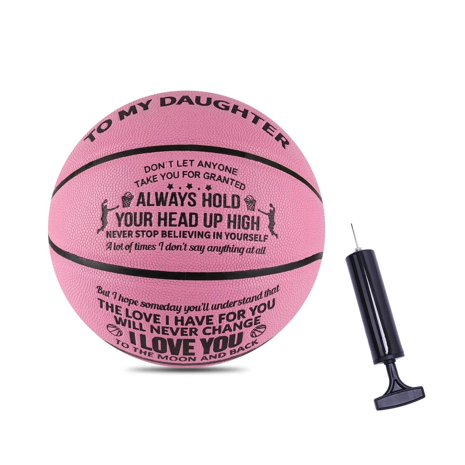 Engraved Basketball for Daughter (Pink)