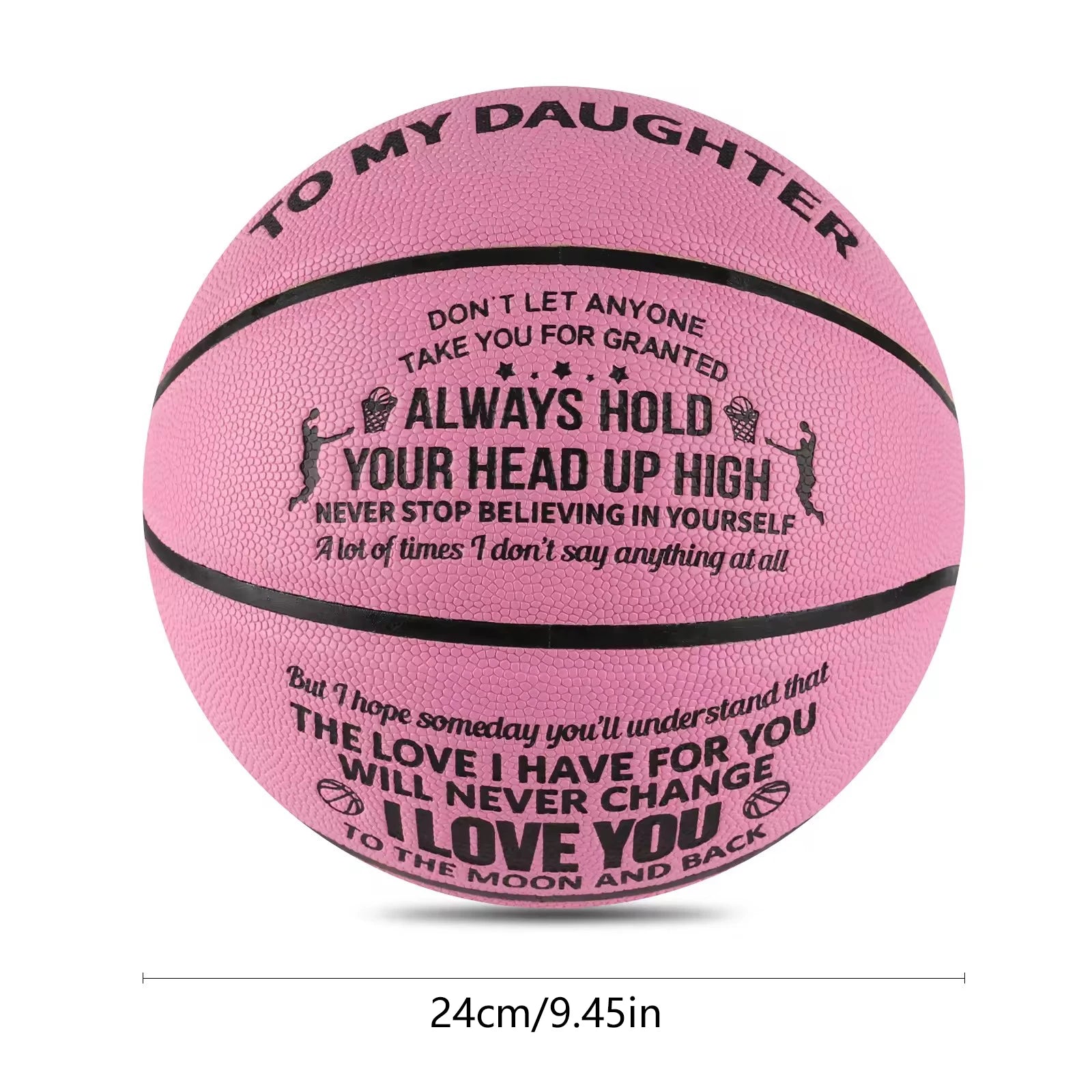 Engraved Basketball for Daughter (Pink)