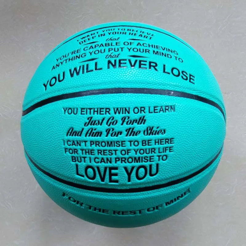 Engraved Basketball for Son/Daughter/Grandson/Granddaughter (Blue)