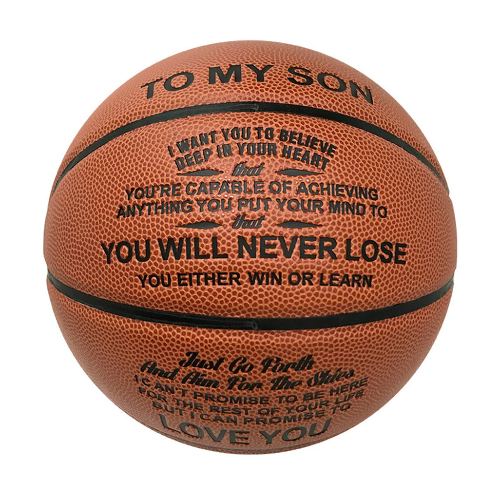 Engraved Basketball for Son/Grandson (Brown)