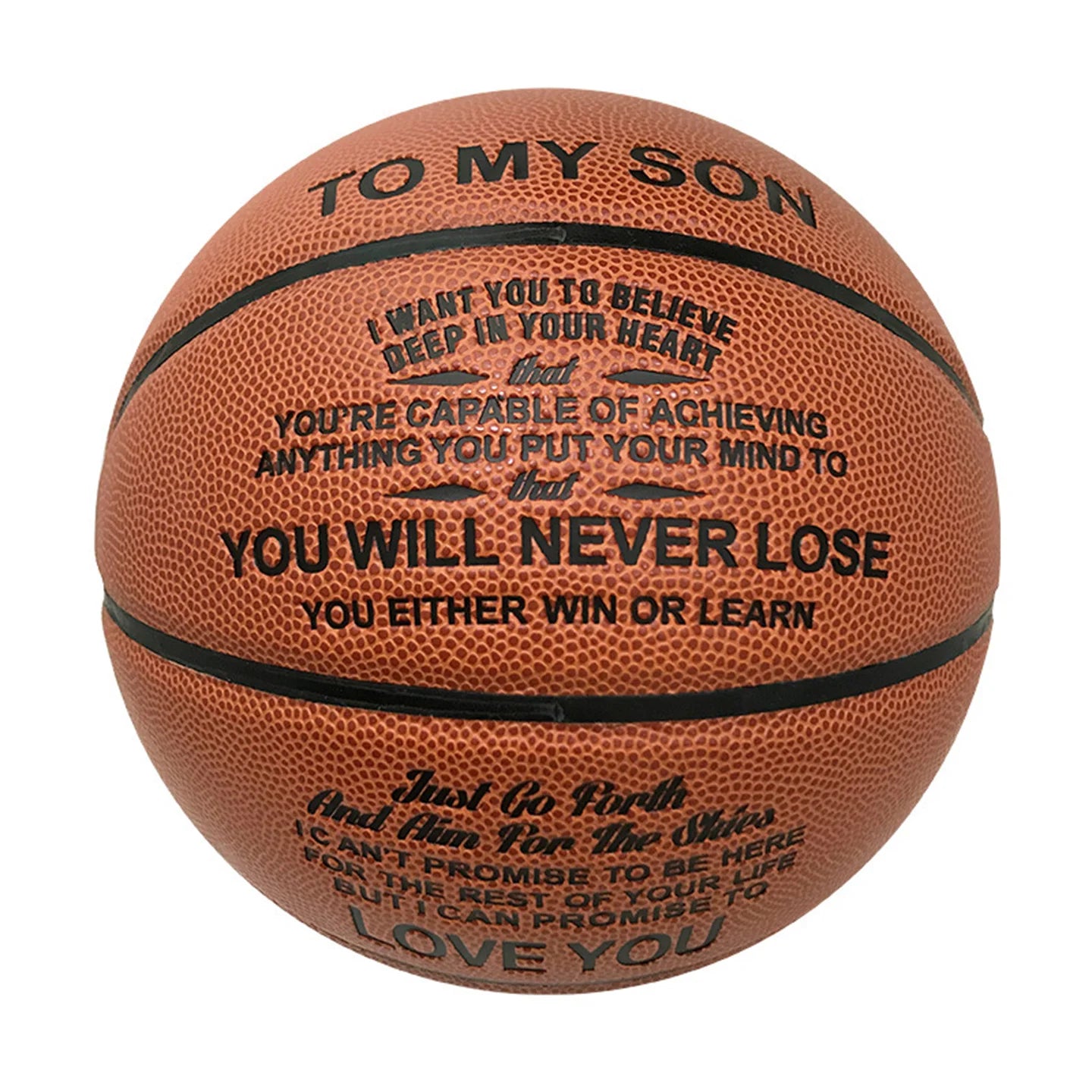 Engraved Basketball for Son/Grandson (Brown)