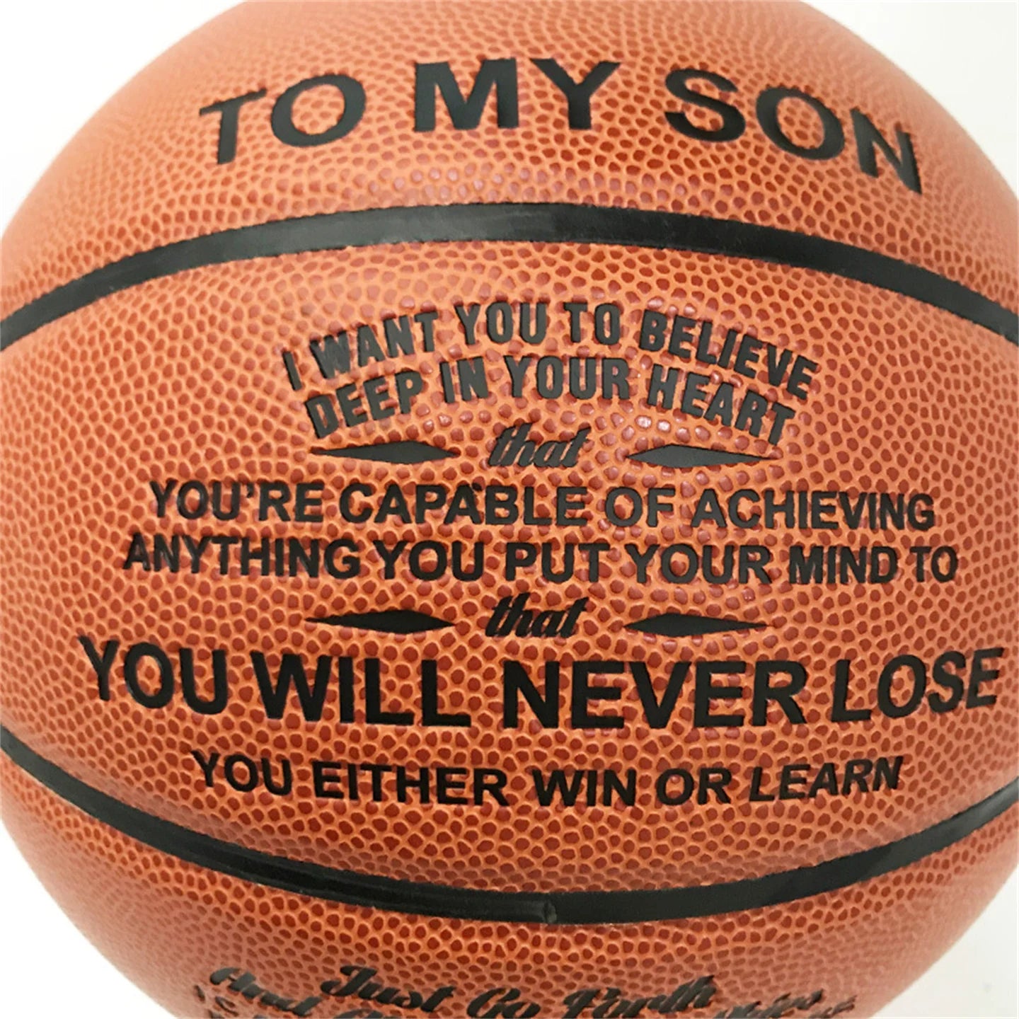 Engraved Basketball for Son/Grandson (Brown)