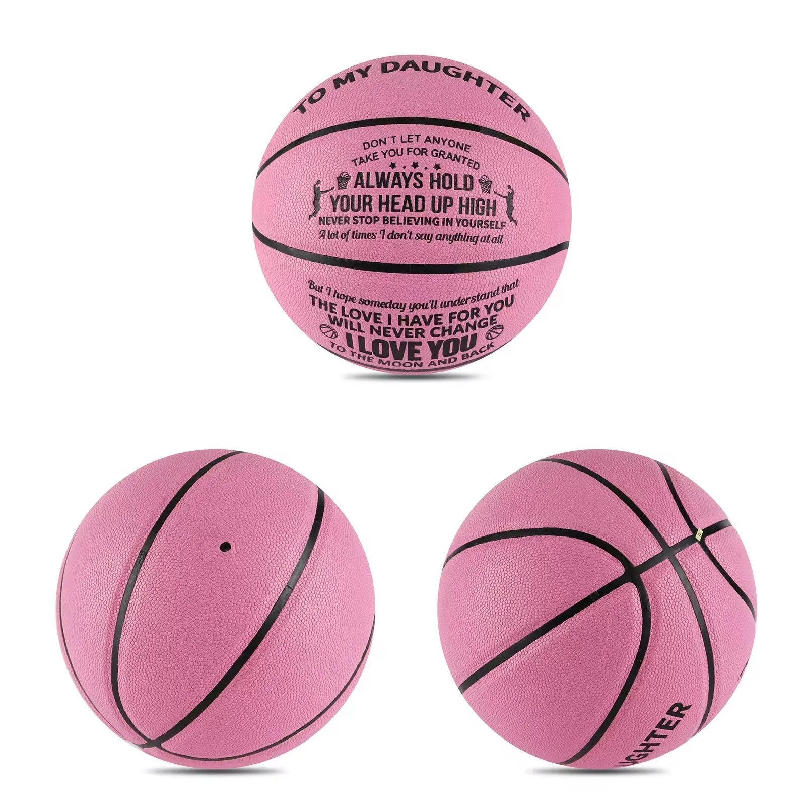 Engraved Basketball for Daughter (Pink)