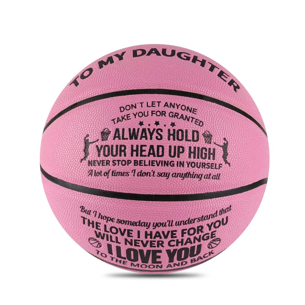 Engraved Basketball for Daughter (Pink)