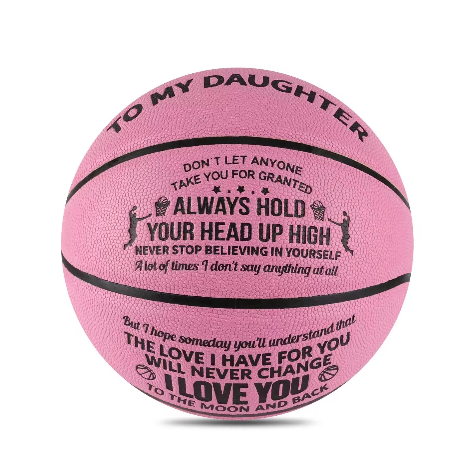 Engraved Basketball for Daughter (Pink)